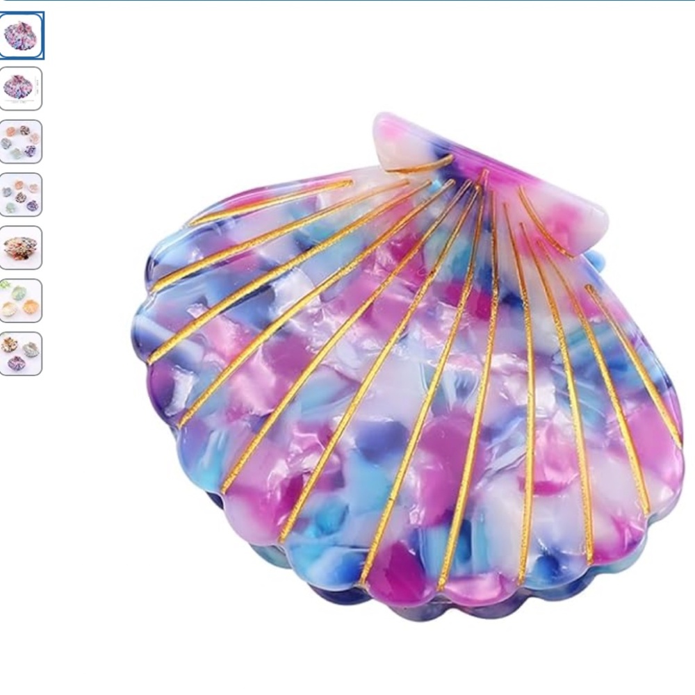 Shell Claw Clip,Acetate Hair Clips,Small Hair Clips for Women,Purple